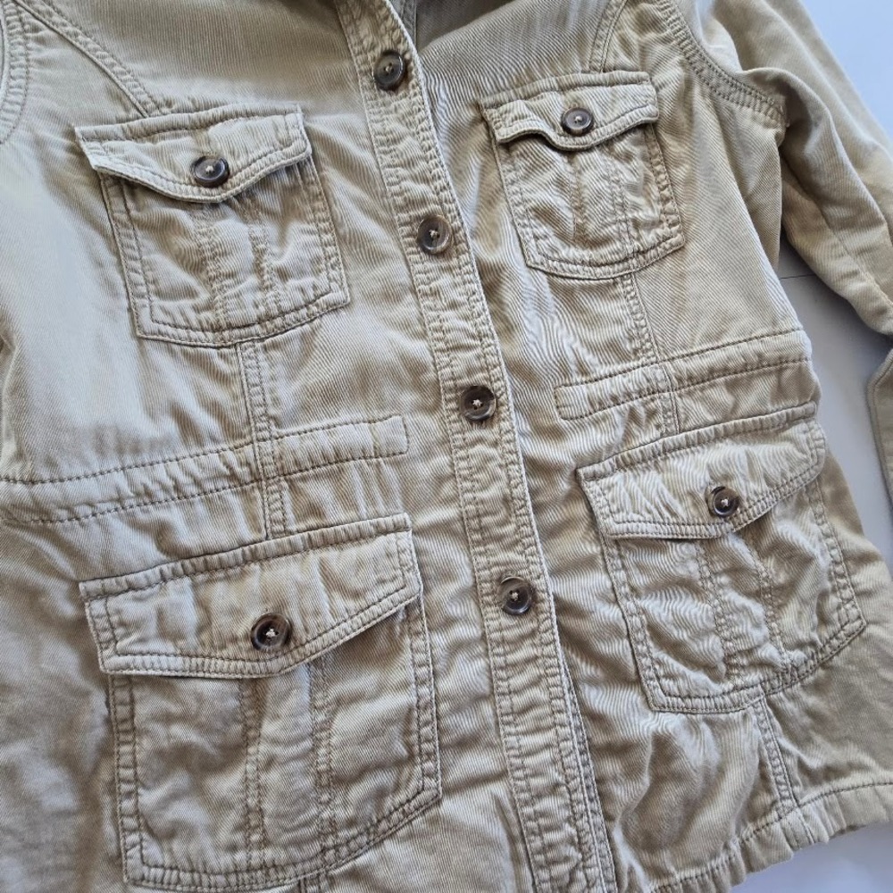Mossimo Utility Field Jacket Womens Large Khaki Tan Safari‎ Gorpcore Military - Picture 5 of 14